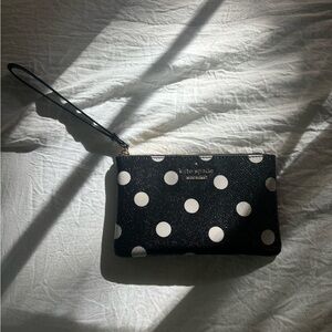 Black and white Polka Dot Kate Spade Wristlet